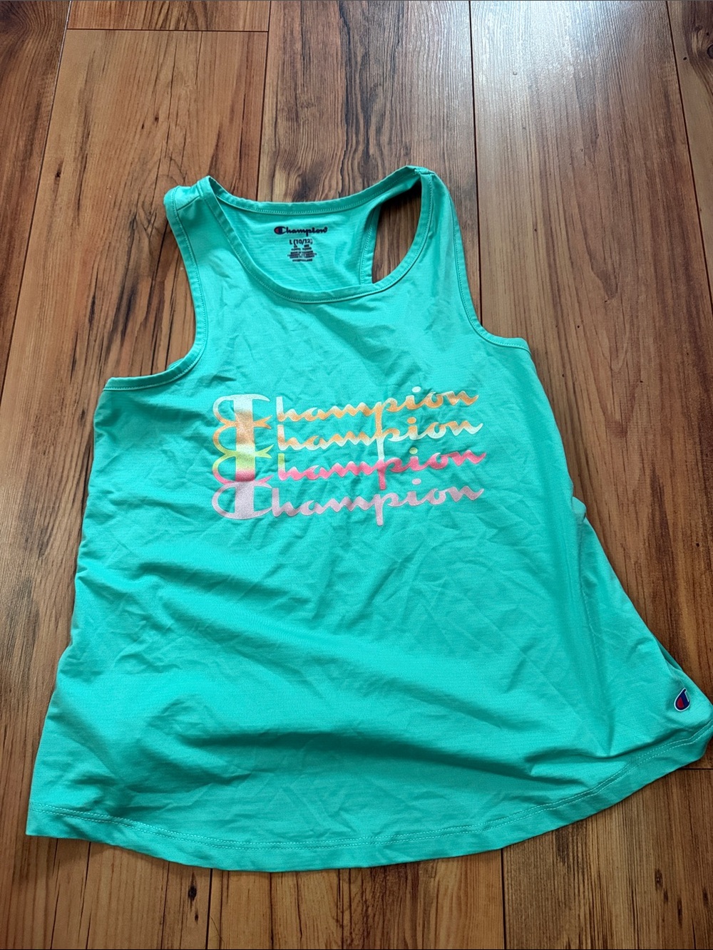 Champion Girls Racerback Tank with Multicolor Script Logo